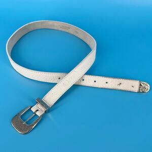 white leather western belt 90s Y2K vintage